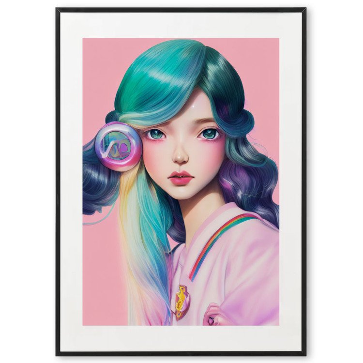 Poster rainbow hair