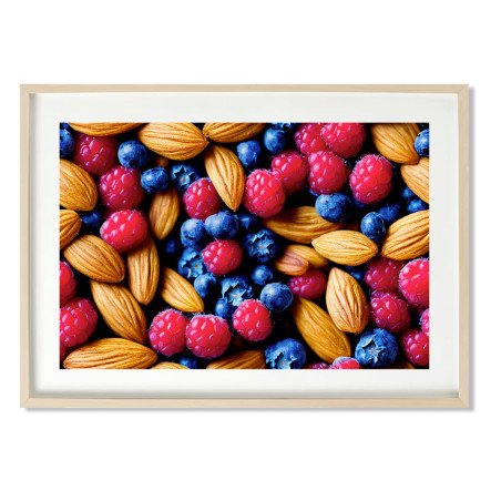 Poster framboises et amandes - décoration murale