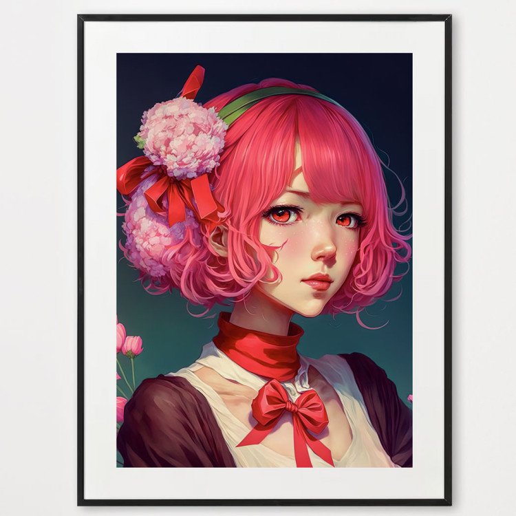 Poster Manga rose - décoration murale