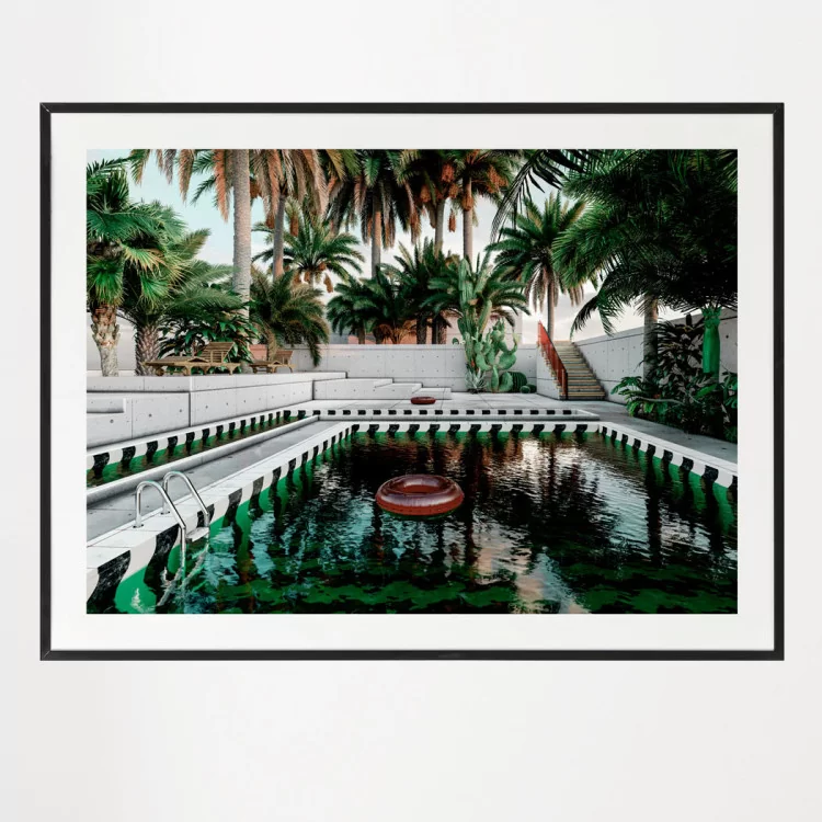 Poster photo piscine verte - décoration murale