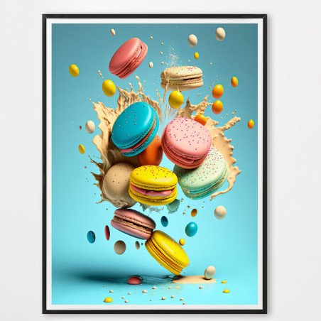 Explosion de macarons - décoration murale