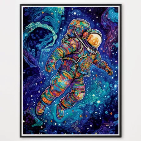 Poster astronaut in Starry Night