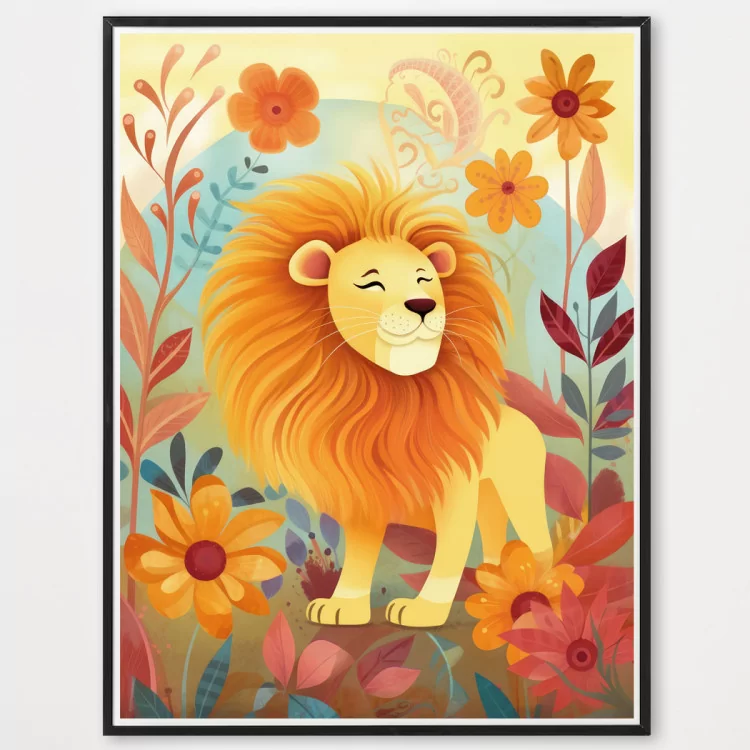 Poster mini lion - décoration murale