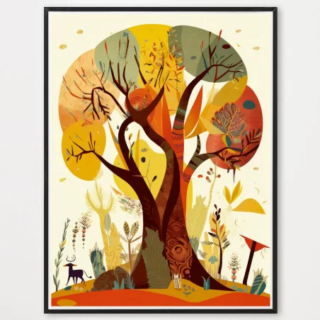 Poster Baobab aquarelle - décoration murale