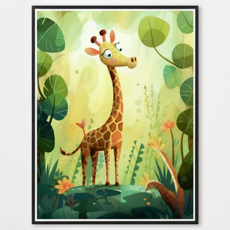 Poster Girafe aquarelle - décoration murale