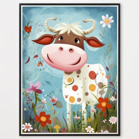 Poster la vache - décoration murale