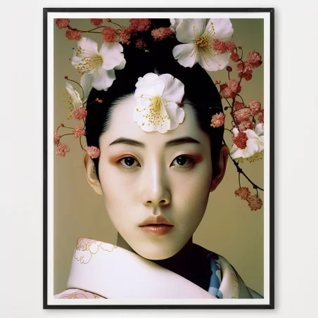 Poster geisha fleur
