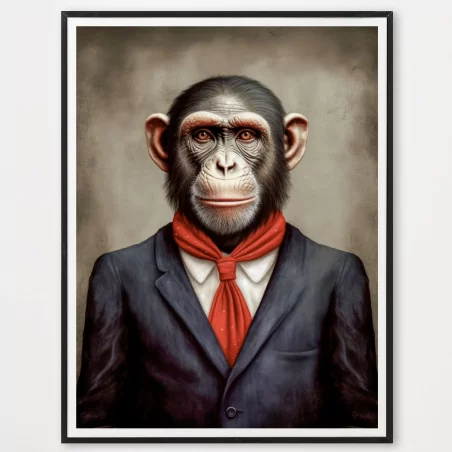 Poster chimpanzé gentleman - décoration murale