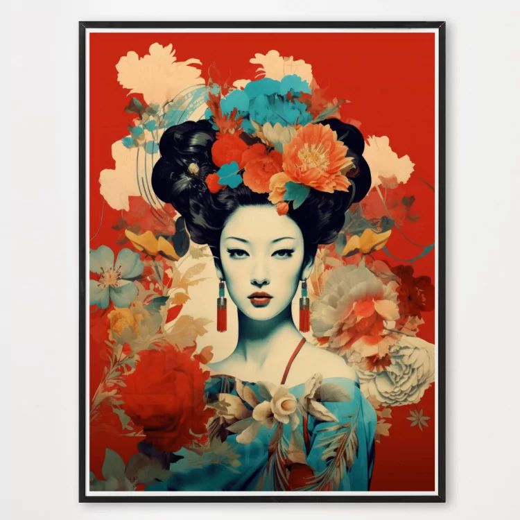 Poster geisha rouge