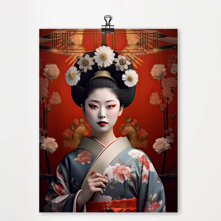 Affiche Japon Photoluminescent A3 Lueur sous La Dark Mural Geisha Salon