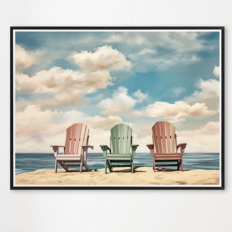 Poster chairs on the beach - décoration murale