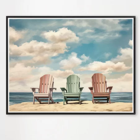 Poster chairs on the beach - décoration murale