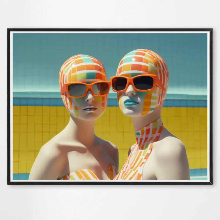 Poster swim sisters - décoration murale
