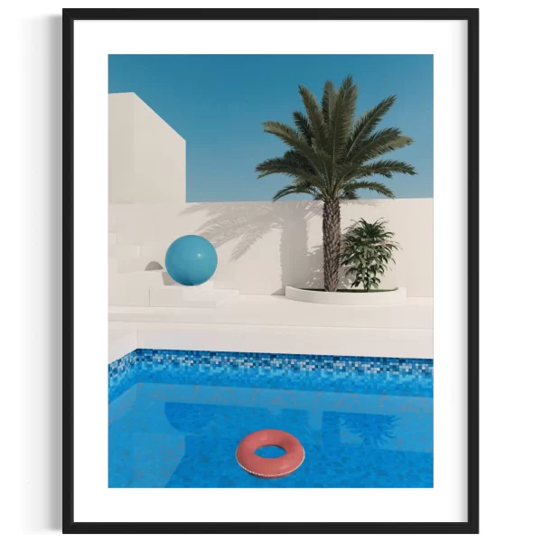 Poster piscine minimaliste - décoration murale