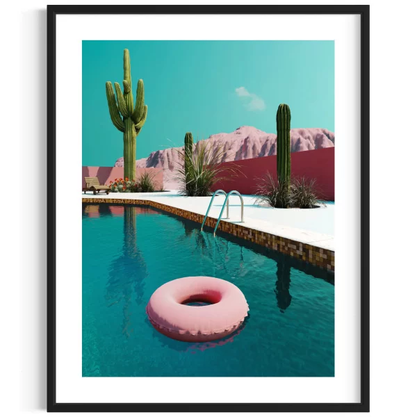 Piscine cactus - décoration murale